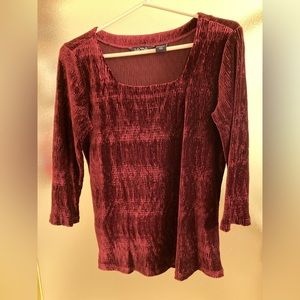 Velvety long sleeved top